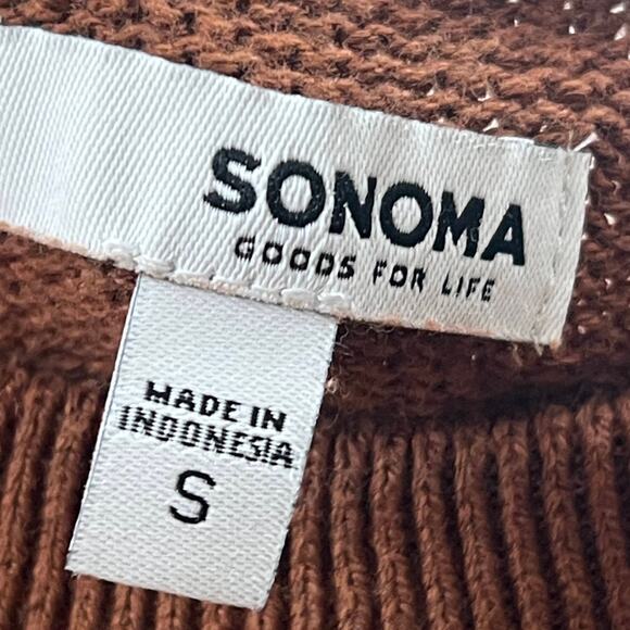 Sonoma Goods For Life S Cable Knit Crewneck Sweater Hi-Low Side Slit - Picture 8 of 10